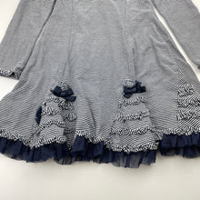 Load image into Gallery viewer, Girls Biscotti, navy stripe, tulle trim party dress, EUC, size 5, L: 56cm