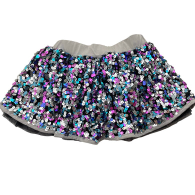 Girls Let's Dance, tulle & sequin skirt, buit-in shorts, L:23cm, GUC, size 4,  