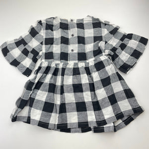 Girls Country Road, checked cotton / linen top, EUC, size 7,  