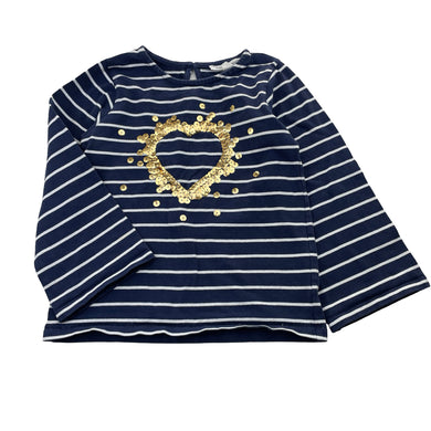 Girls Country Road, cotton top, sequin heart (light mark right sleeve), FUC, size 6,  