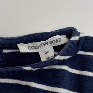 Girls Country Road, cotton top, sequin heart (light mark right sleeve), FUC, size 6,  