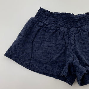 Girls Country Road, lined broderie cotton shorts, elasticated (wash fade), FUC, size 7,  