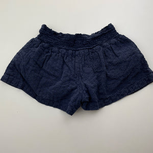 Girls Country Road, lined broderie cotton shorts, elasticated (wash fade), FUC, size 7,  
