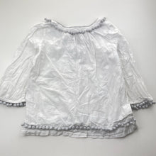 Load image into Gallery viewer, Girls Country Road, lightweight cotton top, pom pom trim, GUC, size 7,  