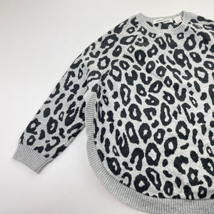 Girls Country Road, animal print knit poncho sweater, size S, GUC, size 3-4,  