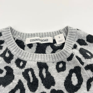 Girls Country Road, animal print knit poncho sweater, size S, GUC, size 3-4,  