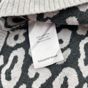 Girls Country Road, animal print knit poncho sweater, size S, GUC, size 3-4,  
