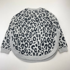 Girls Country Road, animal print knit poncho sweater, size S, GUC, size 3-4,  