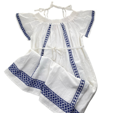 Girls Country Road, lined, embroidered cotton summer dress, EUC, size 8, L: 73cm