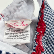 Load image into Gallery viewer, Girls LJ Fashions, gingham dress, applique butterflies, GUC, size 4, L: 50cm