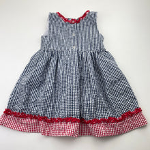 Load image into Gallery viewer, Girls LJ Fashions, gingham dress, applique butterflies, GUC, size 4, L: 50cm