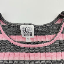 Load image into Gallery viewer, Girls Seed, stretchy ribbed open shoulder top, EUC, size 14,  