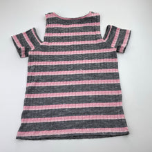 Load image into Gallery viewer, Girls Seed, stretchy ribbed open shoulder top, EUC, size 14,  