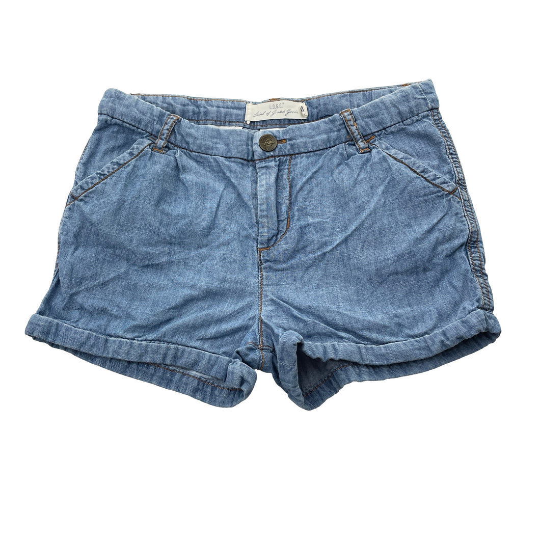Girls H&M, chambray cotton shorts, adjustable, GUC, size 9,  