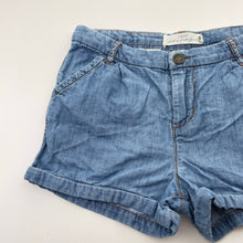 Load image into Gallery viewer, Girls H&amp;M, chambray cotton shorts, adjustable, GUC, size 9,  