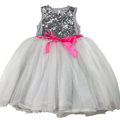 Girls Origami, tulle & sequin party dress (light marks back bodice), FUC, size 5, L: 57cm