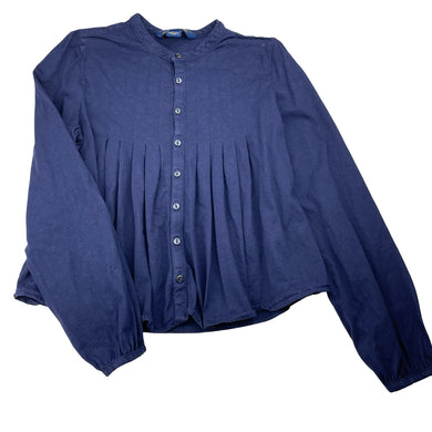 Girls POLO RALPH LAUREN, button-up navy cotton long sleeve top, GUC, size 8-10,  