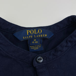 Girls POLO RALPH LAUREN, button-up navy cotton long sleeve top, GUC, size 8-10,  