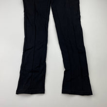 Load image into Gallery viewer, Girls black, stretchy pants, elasticated, (no label) inside leg: 60cm, waist: 31cm across unstretched, EUC, size 10,  
