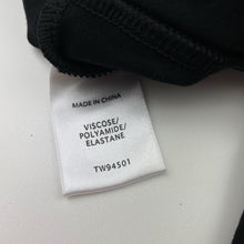 Load image into Gallery viewer, Girls black, stretchy pants, elasticated, (no label) inside leg: 60cm, waist: 31cm across unstretched, EUC, size 10,  