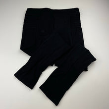 Load image into Gallery viewer, Girls black, stretchy pants, elasticated, (no label) inside leg: 60cm, waist: 31cm across unstretched, EUC, size 10,  