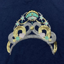 Load image into Gallery viewer, Girls Tutus &amp; Tambourines, navy cotton top, sequin tiara, GUC, size 6,  
