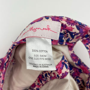 Girls Millymook, floral cotton cap size: 54cm, EUC, size 4-6,  