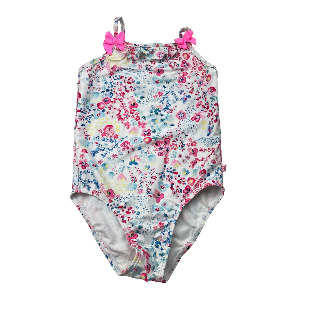 Girls Bebe by Minihaha, floral swim one-piece, EUC, size 4,  