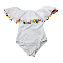 Load image into Gallery viewer, Girls Stella Cove, pom-pom trim swim one-piece, EUC, size 8,  