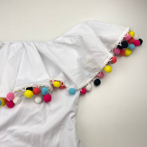 Girls Stella Cove, pom-pom trim swim one-piece, EUC, size 8,  