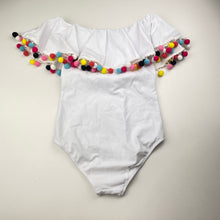 Load image into Gallery viewer, Girls Stella Cove, pom-pom trim swim one-piece, EUC, size 8,  