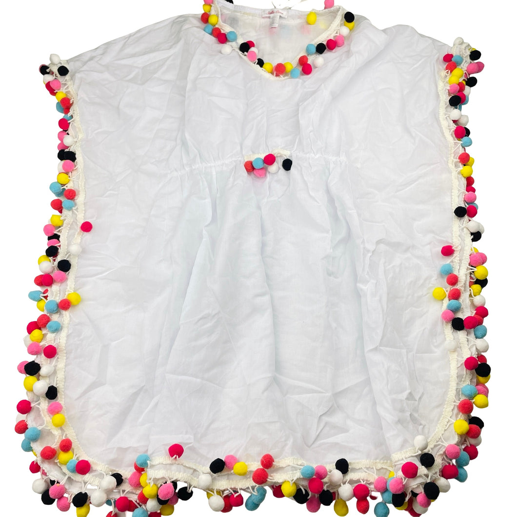 Girls Stella Cove, pom-pom trim lightweight cotton beach cover, NEW, size 8-10,  