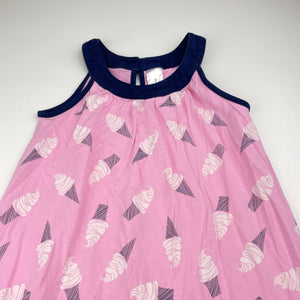 Girls Target, cotton summer dress, ice cream, GUC, size 7, L: 57cm