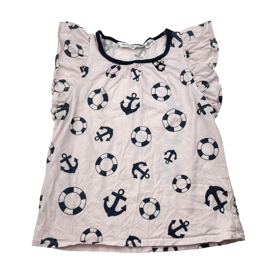 Girls Country Road, lightweight cotton tee / top (wash fade), FUC, size 4,  