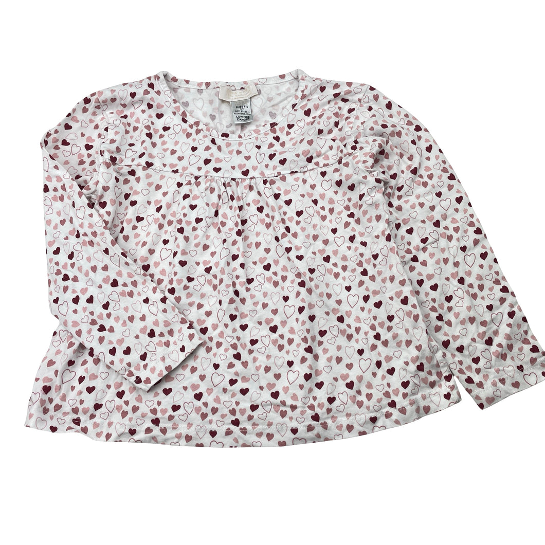 Girls Zara, cotton long sleeve pyjama top, GUC, size 4-5,  