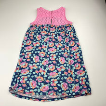 Load image into Gallery viewer, Girls Milkshake, lightweight, stretchy floral dress, EUC, size 5, L: 58cm