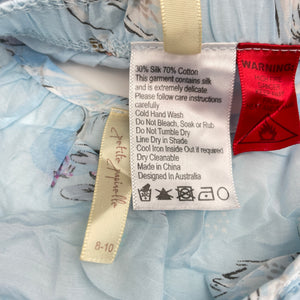 Girls Petite Papinelle, lightweight silk blend pyjama top & shorts, EUC, size 8-10,  