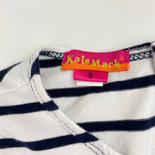 Load image into Gallery viewer, Girls Kate Mack, navy &amp; white stripe party dress, GUC, size 5, L: 50cm