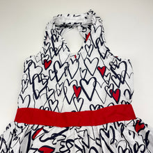 Load image into Gallery viewer, Girls Kate Mack, lightweight cotton halter-neck dress, EUC, size 5, L: 57cm