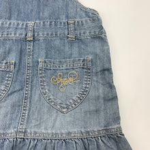 Load image into Gallery viewer, Girls FRED BARE, denim overalls dress / pinafore, GUC, size 5, L: 58cm