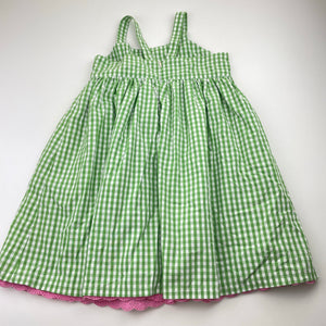 Girls Baron, lined, embroidered gingham dress, Princess, EUC, size 6, L: 58cm