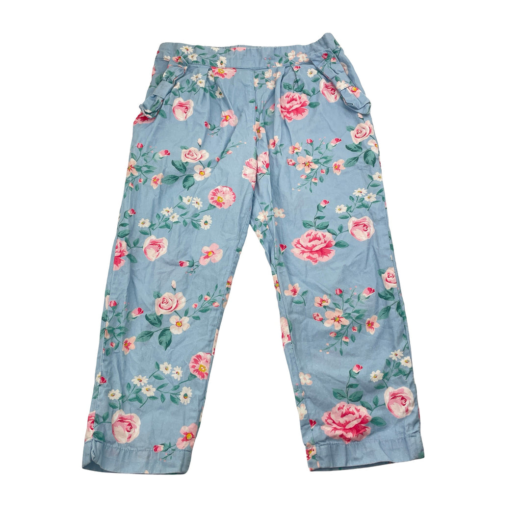 Girls LAPIN HOUSE, lightweight floral cotton pants, elasticated, inside leg: 35.5cm, EUC, size 5,  