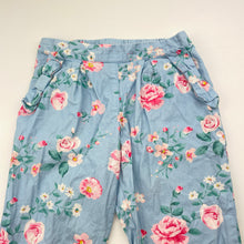 Load image into Gallery viewer, Girls LAPIN HOUSE, lightweight floral cotton pants, elasticated, inside leg: 35.5cm, EUC, size 5,  