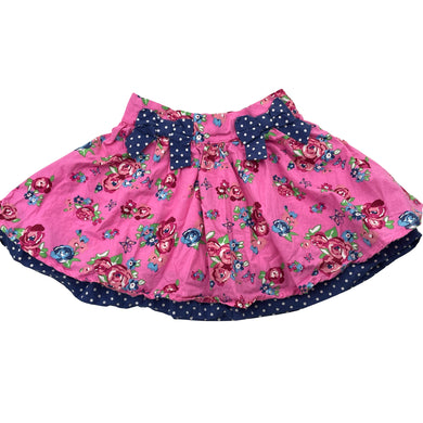 Girls Bonne, lined floral cotton skirt, elasticated, L:27cm, GUC, size 4,  