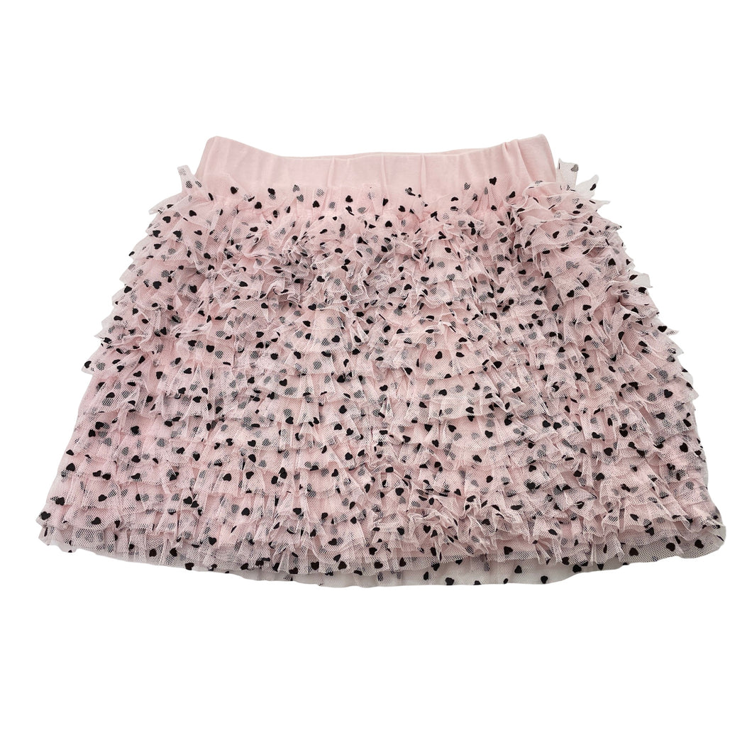 Girls Kate Mack, lined tulle ruffle skirt, elasticated, L:26cm, EUC, size 5,  
