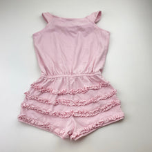 Load image into Gallery viewer, Girls Kate Mack, pink summer playsuit (loose stitches back neck), FUC, size 5,  
