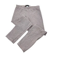 Load image into Gallery viewer, Girls Kate Mack, pink &amp; black stripe leggings, elasticated, inside leg: 38.5cm, FUC, size 5,  