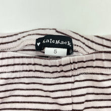 Load image into Gallery viewer, Girls Kate Mack, pink &amp; black stripe leggings, elasticated, inside leg: 38.5cm, FUC, size 5,  