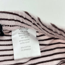 Load image into Gallery viewer, Girls Kate Mack, pink &amp; black stripe leggings, elasticated, inside leg: 38.5cm, FUC, size 5,  
