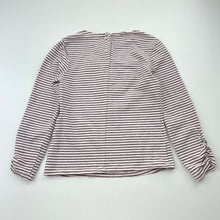 Load image into Gallery viewer, Girls Kate Mack, pink &amp; black stripe long sleeve top, heart, GUC, size 5,  